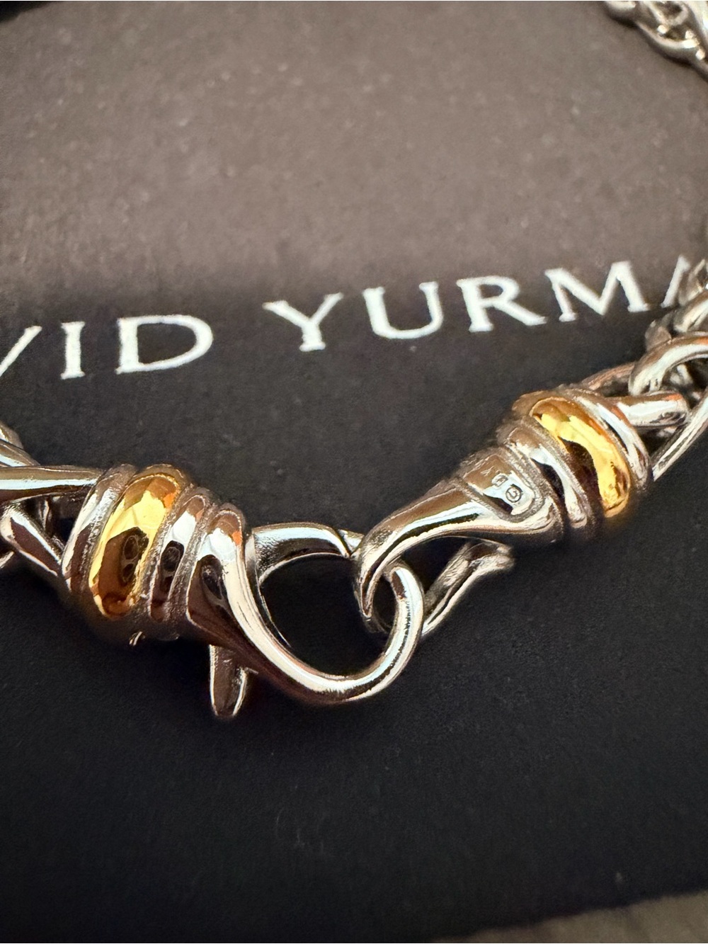 David Yurman Two-Tone Mens Bracelet in Silver and Gold - Picture 2 of 5
